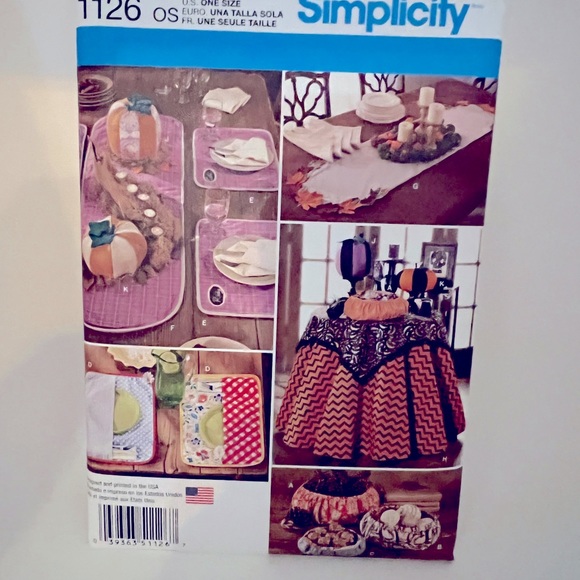 Simplicity Pattern 1126 - Table Accessories - Picture 5 of 5